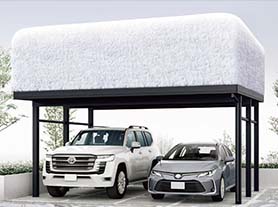 YYKKAP ジーポート2台用orLIXIL カーポートST(積雪150㎝ 6本柱)