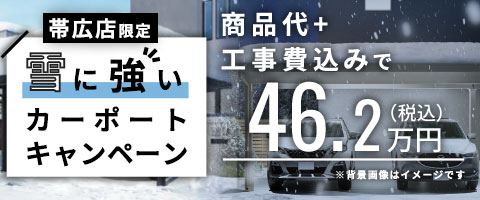 【帯広限定】雪に強いカーポートキャンペーン